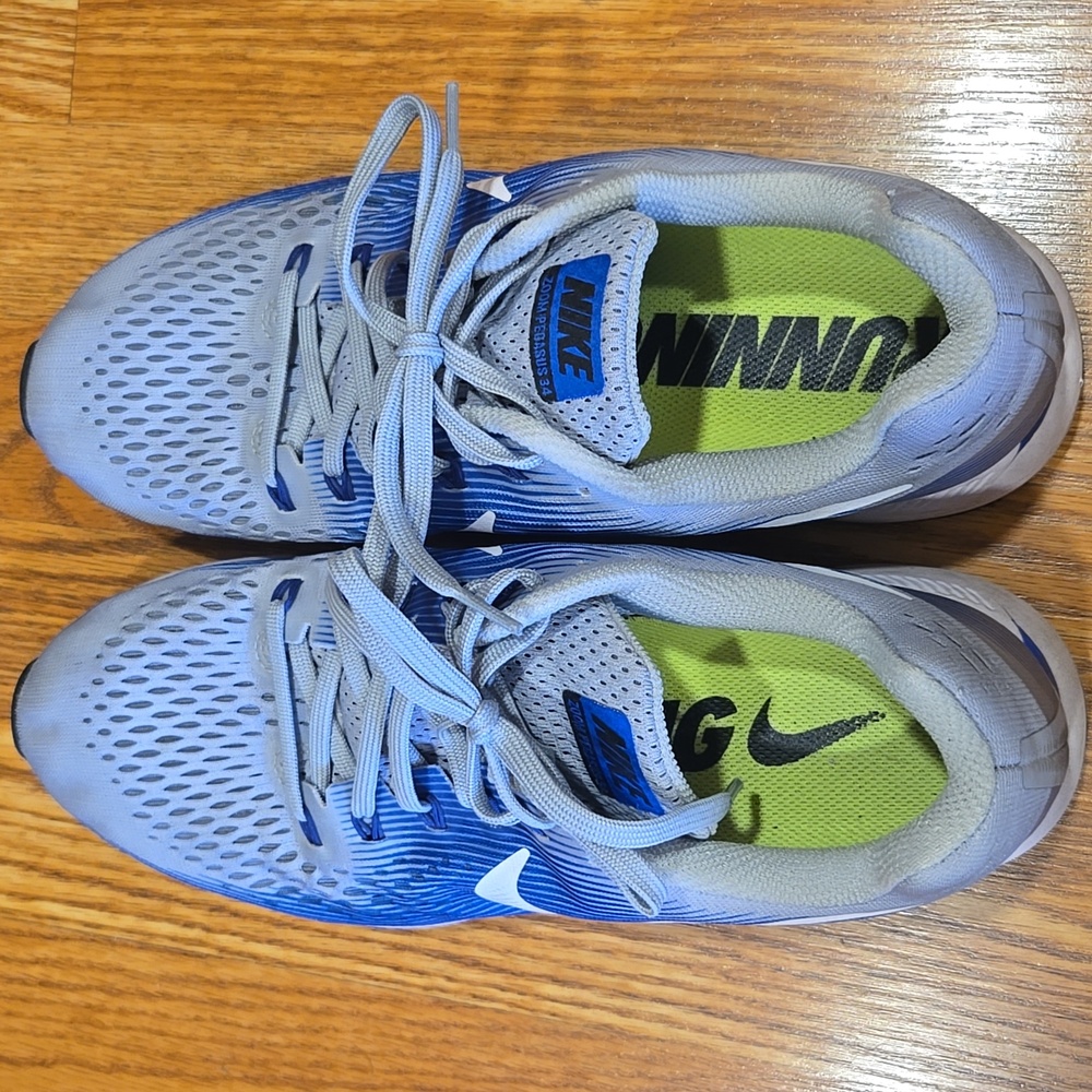 Nike Gray and Blue Athletic Sneakers - Picture 6 of 15